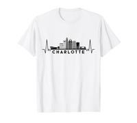 Cardiogram Skyline USA Charlotte T-Shirt Graphique avec Valeur, Homme, Blanc, L