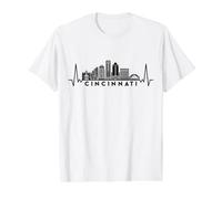 Cardiogram Skyline USA Cincinnati T-Shirt Graphique avec Valeur, Homme, Blanc, XL