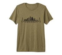 Cardiogram Skyline USA Cincinnati T-Shirt Haut de Gamme
