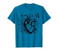 Cardiologue graphique vintage floral anatomique cœur T-Shirt