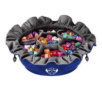 CardKingPro Sac à Dés Immense avec Poches - Bleu - Capacité 150+ Dés - Excellent Organisateur pour Collectionneurs de Dés, Parfait pour Dungeons and Dragons [Design Breveté]