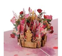 Cardology- Carte pop-up couronne florale | Cartes de Saint Valentin, cartes de fête des mères ou cartes d'anniversaire pour elle | Papier Fait Main, Couronne Florale, 15 X 20Cm