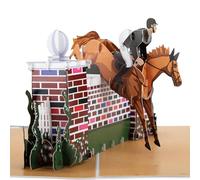 Cardology Carte Pop-Up CSO - Carte 3D Saut d’Obstacles pour Anniversaire, Fête des Pères ou Mères | Cadeau Équestre Fait Main pour Cavalier | Enveloppe Incluse
