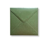 Cards & Crafts Enveloppes métalliques de luxe - 14 x 14 cm - 110 g/m² - 140 x 140 mm (Vert mousse, 50)