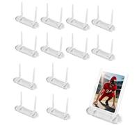 Cards Display Stand - 12 Pack Acrylic Sports Card Holder for Baseball, Football, Coin, Postcard Collection, Top Loading Rack with Clear Frame, Collector Storage for Game, Greeting, Christmas