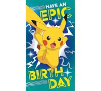 Cards Pokemon Pikachu Anniversaire Epic Birthday Design Turquoise Jaune