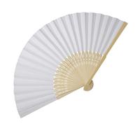 cardyven 12 Pack Blank Folding Fan Paper, Hand White Fan Unpainted DIY Crafts Pocket Size Multi Color for Event DIY Decoration Handheld Painting Photography Props (White)