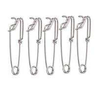 cardyven Lot de 5 mousquetons de pêche longline en acier inoxydable - Connecteurs de pêche en mer - Boucle de suspension à œil fermé - Outil de broche rapide pour pêche au thon - 3 x 110 mm