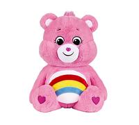 Care Bears - Basic Fun Cheer Bear Peluche Jumbo 60 cm - Grand ours en peluche doux avec insigne arc-en-ciel - Jouet câlin pour enfants dès 4 ans - Peluche à collectionner