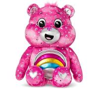 Care Bears - Basic Fun Cheer Bear Peluche Moyenne Édition Collector - Exclusivité Amazon - Peluche Câline avec Badge Arc-en-Ciel sur Le Ventre, 35 cm - Cadeau Collectible