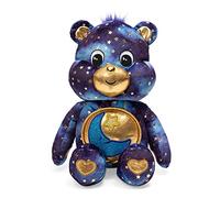 Care Bears - Basic Fun Édition Limitée Bedtime Bear Peluche 35 cm,Écusson Lumineux au Ventre,Ours de Collection Bleu Profond avec Accents dorés - Peluche Douce Cadeau pour Enfants & collectionneurs