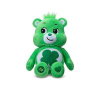 Care Bears - Basic Fun Good Luck Bear Peluche Haricot 22 cm - Ours en Peluche Doux Collectible avec Écusson Trèfle à Quatre Feuilles - Cadeau Parfait pour Enfants & Collectionneurs Dès 4 Ans