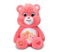 Care Bears - Basic Fun Love-a-Lot Bear Peluche 35 cm - Jouet Doux câlin avec écusson cœur pour Enfants et Fans - Peluche dès 3 Ans