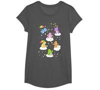 Care Bears Classic Vintage Star Collecting Group Bear Poster T-Shirt, Fille, Asphalte, S