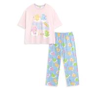 Care Bears Ensemble Pyjama Femme Rose à Manches Courtes et Jambes Longues, Motif oursons Bisounours | Vêtement de Nuit rétro à Motifs | Confortable et Relaxant