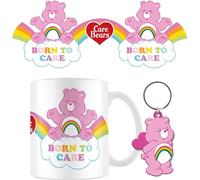 Care Bears - Mug et porte-clés "Born To Care" PM11227 (taille unique) (Blanc/Rose)