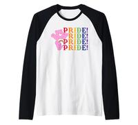 Care Bears Stacked Pride Rainbow Cheer Bear Manche Raglan
