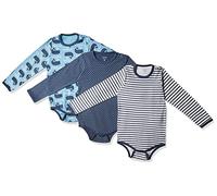 Care Body à Manches Longues Mixte Bébé, Lot de 3, Lot de 3 Deep Skye Blue (720), 1-2 mois