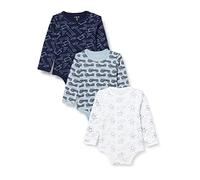 Care Body à Manches Longues Mixte Bébé, Lot de 3, Bleu Royal, 1-2 mois