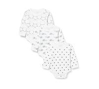 Care Body à Manches Longues Mixte Bébé, Lot de 3, Blanc, 1-2 mois