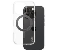 CARE by PanzerGlass - Coque de protection pour téléphone portable - compatibilité avec MagSafe - plastique recyclé - transparent, noir - pour Apple