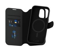 PanzerGlass - Étui portefeuille Tango CARE - MagSafe, cuir vegan, polyuréthane - iPhone 16 Pro Noir
