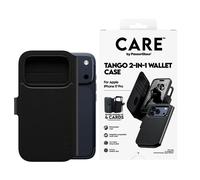 CARE by PanzerGlass Tango - Etui à rabat pour téléphone portable - compatibilité avec MagSafe - cuir vegan - noir - pour Apple iPhone 17 Pro