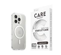 CARE BY PANZERGLASS Étui de téléphone Star Lit MagSafe pour Apple iPhone 16 Pro Blanc, testé contre les chutes à 4,8m, plastique recyclé, garantie anti-jaunissement, protection de la caméra améliorée