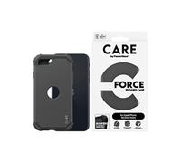 CARE by PanzerGlass FORCE - Coque de protection pour téléphone portable - robuste - 100 % de polycarbonate recyclé - noir - pour Apple iPhone SE (2e