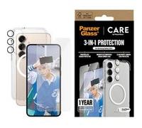 CARE by PanzerGlass - Pack de protection 3 en 1 - coque de protection pour téléphone portable - vaisseau amiral - 100 % de polycarbonate recyclé, polyuréthane thermoplastique (TPU) 100 % recyclé - tra