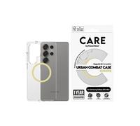 PanzerGlass CARE Flagship Urban Combat Coque arrière Samsung Galaxy S25 Ultra transparent, chardonnay chargement par induction, résistant aux chocs