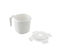 CARE + PROTECT Chauffe-Lait et Soupe, Micro-Ondes, sans BPA, 0,7 L, Blanc | Couvercle avec Soupape Vapeur, Poignée Anti-Brûlure, Compatible Lave-Vaisselle, Idéal pour Lait, Soupes et Bouillons