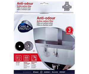CARE+PROTECT Filtre Pour Hotte Anti-Odeurs Au Charbon Actif, x1 | Charbon Actif Anti-Odeurs, Durée Jusqu’à 3 Mois, Améliore l’Aspiration, Montage Facile, Format Rond Universel