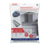 CARE+PROTECT Filtre Universel 2in1 Anti-Grasso et Anti-Odeur, Gris/Noir | Charbon Actif Grande Capacité, Découpable sur Mesure, pour Hottes Standard, Installation Facile