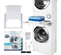 Care+Protect Kit De Superposition Universel Pour Lave-Linge De Profondeur 47 À 62 Cm Et Sèche-Linge De Taille Standard - Avec Tablette Coulissante - Optimise L'Espace - Blanc - Dev[LAV0017]