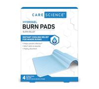 Care Science Pansements hydrogel pour brûlures, coussinets stériles pour soulager les brûlures, 4 pièces