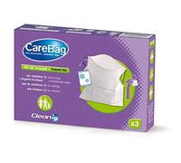 Carebag Kit de voyage (paquet de 3 sacs vomitoires avec tampon super-absorbant + 3 lingettes nettoyantes et rafraîchisssantes)