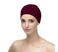 CAREBELL Bonnet de sommeil/Tissu en coton/sans coutures intérieures/pour chimiothérapie et alopécie/Certifié Oeko-Tex Standard/Fabriqué à la main en Espagne/Modèle Natalia Burgundy