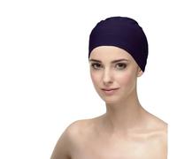 CAREBELL Bonnet oncologique/pour dormir/Modèle Natalia/Tissu en bambou/Confortable et respirant/Peaux Sensibles/Perte de cheveux/Bleu marine 08