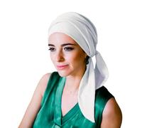 CAREBELL Bonnet turban lisse en bambou pour chimiothérapie ou alopécie Ivoire Taille unique