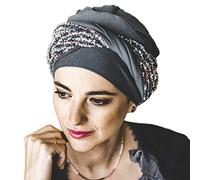 CAREBELL Foulard Elegance Tweed Gâteau pour chimiothérapie et perte de cheveux, gris, Taille Unique