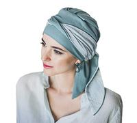 CAREBELL Foulard oncologique Smooth Aigue-marine Gold en bambou pour la perte de cheveux