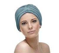 CAREBELL Headwear Turban oncologique Andrea Bambou dans différentes nuances pour la perte de cheveux, Aquamarine 22, Taille Unique