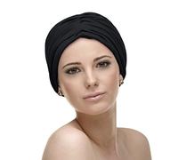 CAREBELL Headwear Turban oncologique Andrea Bambou en différentes nuances pour la perte de cheveux, Noir 69, Taille Unique