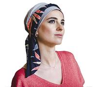 CAREBELL Smooth Exotic Blue Turban Bonnet oncologique en bambou pour chimiothérapie ou alopécie, Gris perle, Taille Unique