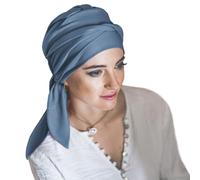 CAREBELL Smooth Turban Bonnet oncologique en bambou pour chimiothérapie alopécie, Bleu (azulon), Taille Unique
