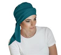 CAREBELL Smooth Turban Chapeau Oncologique Bamboo Chemiothérapie Alopécie, Vert bleu clair, taille unique