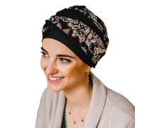 CAREBELL Turban Elegance Black Cachemire pour chimiothérapie. Tissu en coton. Alopécie et perte de cheveux