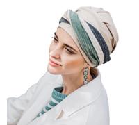 CAREBELL Turban Elegance Velvet pour chimiothérapie. Tissu en coton. Alopécie et perte de cheveux, beige, Taille Unique