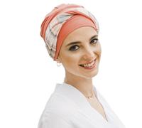 CAREBELL Turban en bambou pour chimiothérapie ou alopécie, jardin de corail, taille unique (couvre-chef, turban), corail, Taille unique